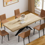 63"-79" Extendable Dining Room Table for 6 8, Modern Kitchen Table