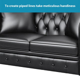 63" Deep Button Tufted PU leather Upholstered Loveseat Sofa Classic Set