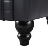 63" Deep Button Tufted PU leather Upholstered Loveseat Sofa Classic Set