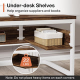 63" Executive Desk with Shelves, Computer Desk for Home Office