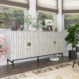 63" Grey Buffet Storage Sideboard Multi-purpose Storage Cabinet Server