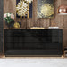63" High Gloss Dresser With Light Chest w/8 Drawers&Spacious Tabletop
