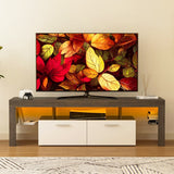 63" Modern LED TV Stand, Wood Entertainment Center with Cabinet - 62.99×13.8×17.7in