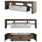 63" Modern LED TV Stand, Wood Entertainment Center with Cabinet - 62.99×13.8×17.7in