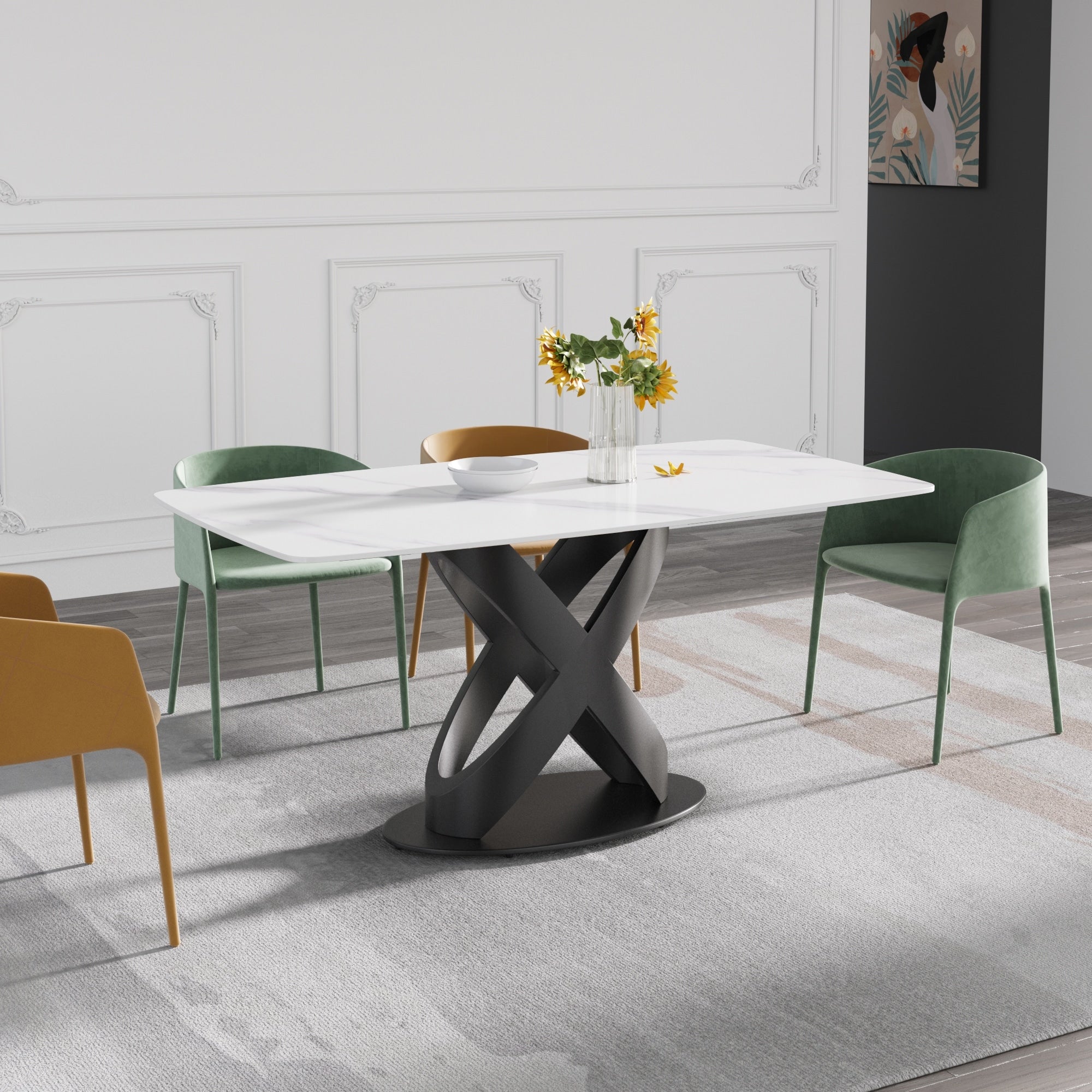 Nordic marble table sales