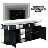 63" TV Entertainment Console Center with 2 Cabinets - 63" x 18" x 26" (L x W x H)