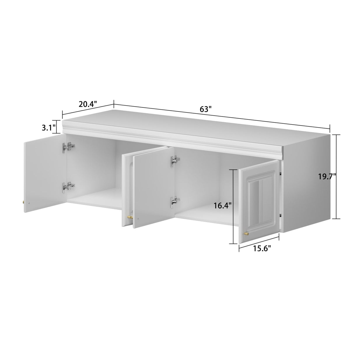 63"W Top Cabinet Maximize Closet Space Overhead Wardrobe Storage Unit