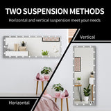 63"×24" 3 Color Modes Lighted Standing Floor Full Length Mirror for Dressing Room, Bedroom
