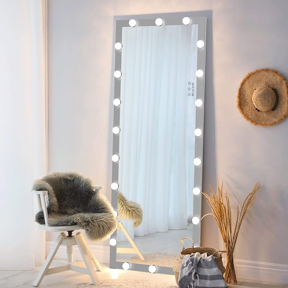 63"×24" 3 Color Modes Lighted Standing Floor Full Length Mirror for Dressing Room, Bedroom