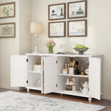 63'' Retro Mirrored Console Table Sideboard 2 Cabinets Storage Cabinet