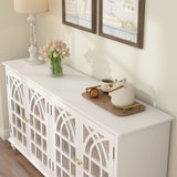 63'' Retro Mirrored Console Table Sideboard 2 Cabinets Storage Cabinet