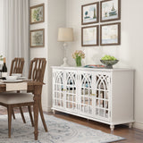63'' Retro Mirrored Console Table Sideboard 2 Cabinets Storage Cabinet