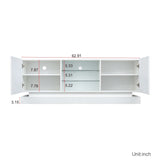 63''L Modern Gloss TV Stand Cabinet Functional TV Console Table with RGB LED Light Entertainment Center for up to 70 inch TV