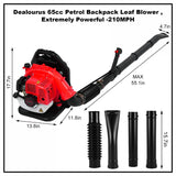 63cc 2-Cycle Gas Leaf Blower, 650 CFM Cordless Handheld Leaf Blower