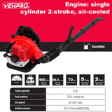 63cc 2-Cycle Gas Leaf Blower, 650 CFM Cordless Handheld Leaf Blower
