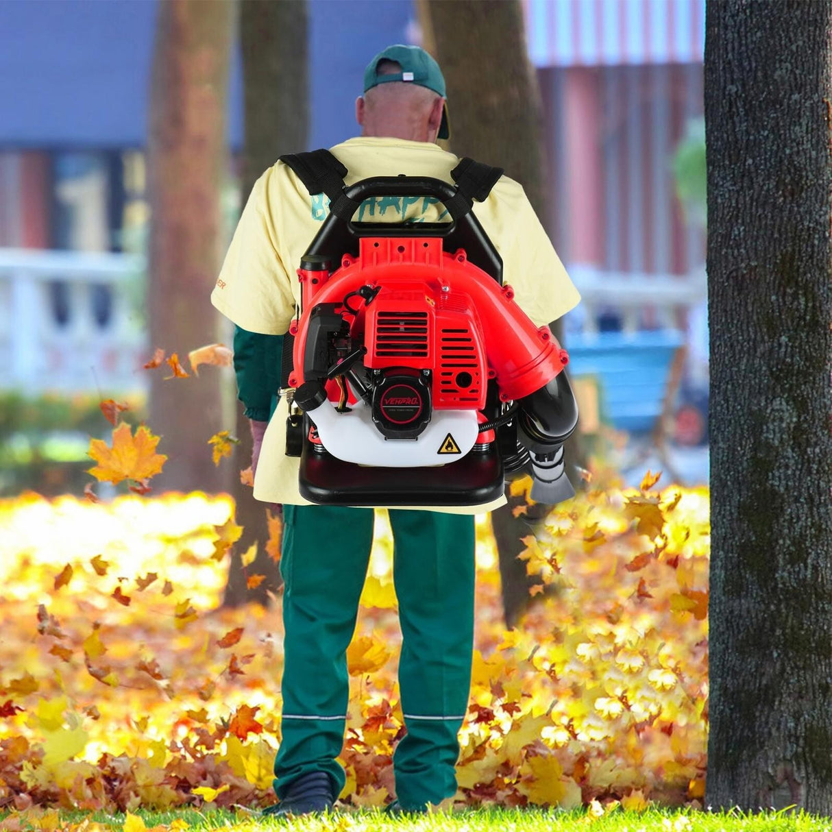 63cc 2-Cycle Gas Leaf Blower, 650 CFM Cordless Handheld Leaf Blower