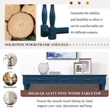 Wood Console Table with Drawers and Shelf