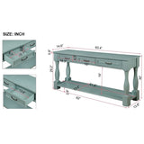 Wood Console Table with Drawers and Shelf