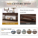 Wood Console Table with Drawers and Shelf
