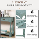 Wood Console Table with Drawers and Shelf