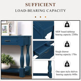 Wood Console Table with Drawers and Shelf