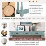 Wood Console Table with Drawers and Shelf