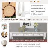 Wood Console Table with Drawers and Shelf