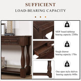 Wood Console Table with Drawers and Shelf