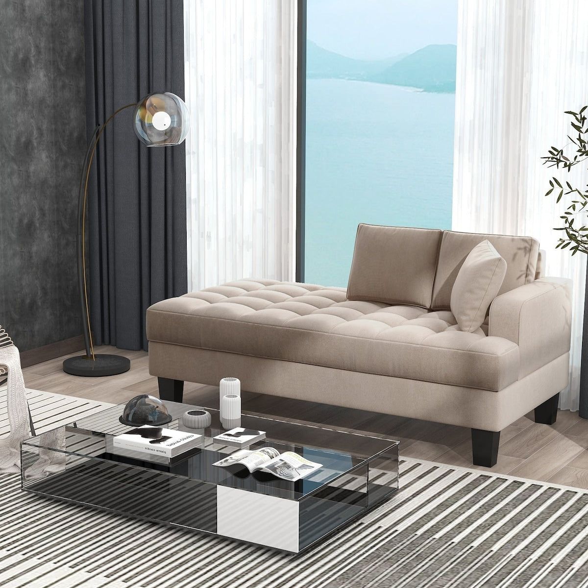 64" Fabric Chaise Lounge - 64.00" x 31.50"