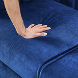 64" Loveseat Sofa Velvet Padded Sofa Removable Cushions Sofa with Deep Channel Tufting & Gold Metal Feet, Pillows Included