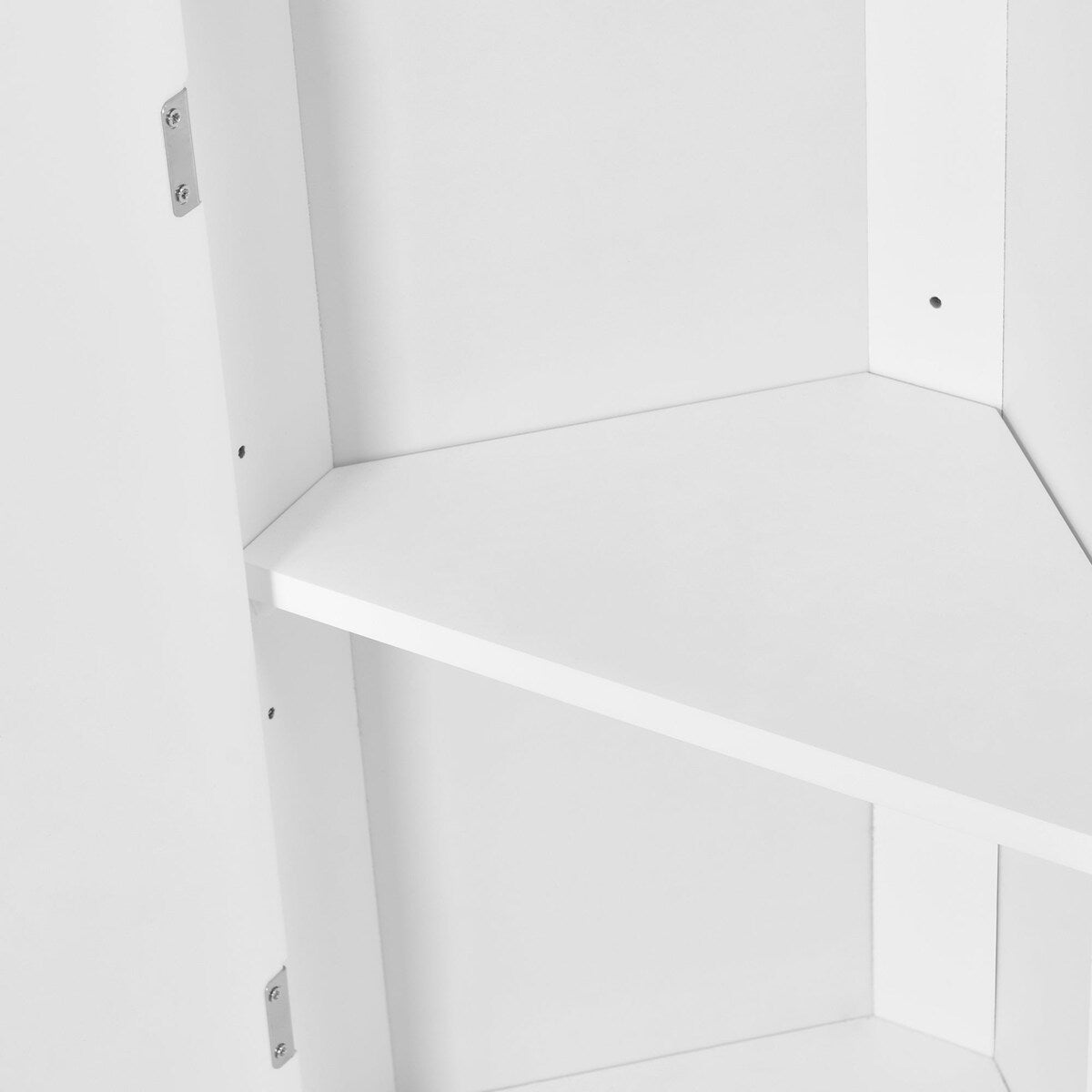 64" MDF 2-door Bathroom Corner Cabinet with Adjustable Shelves