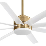 65 Inch Gold Morden Ceiling Fan with Light Remote(8-Blade)