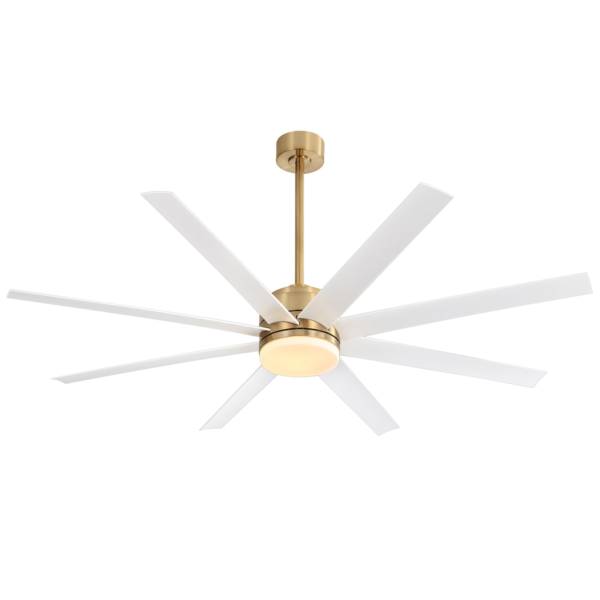 65 Inch Gold Morden Ceiling Fan with Light Remote(8-Blade)