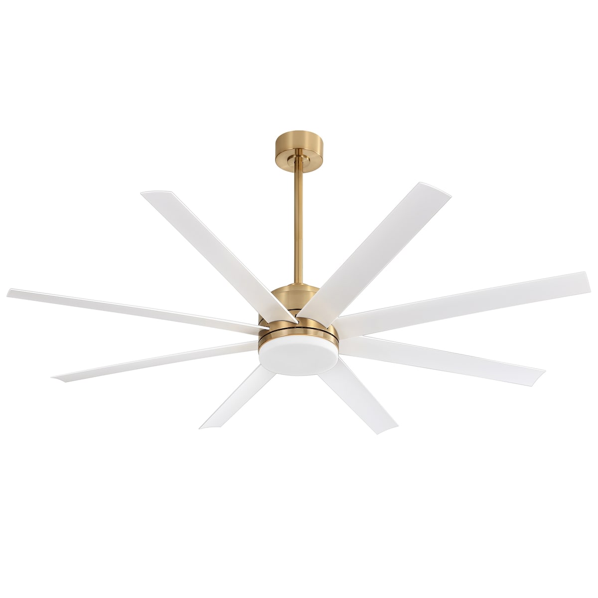 65 Inch Gold Morden Ceiling Fan with Light Remote(8-Blade)