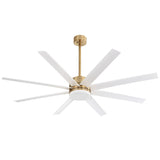 65 Inch Gold Morden Ceiling Fan with Light Remote(8-Blade)