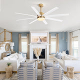 65 Inch Gold Morden Ceiling Fan with Light Remote(8-Blade)
