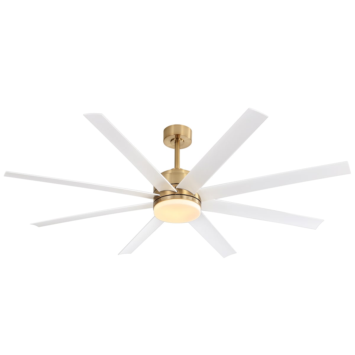 65 Inch Gold Morden Ceiling Fan with Light Remote(8-Blade)