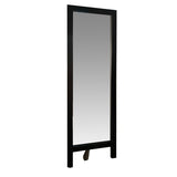 65 Inch Rectangle Wooden Cheval Full Length Standing Mirror with Easel Legs, Black