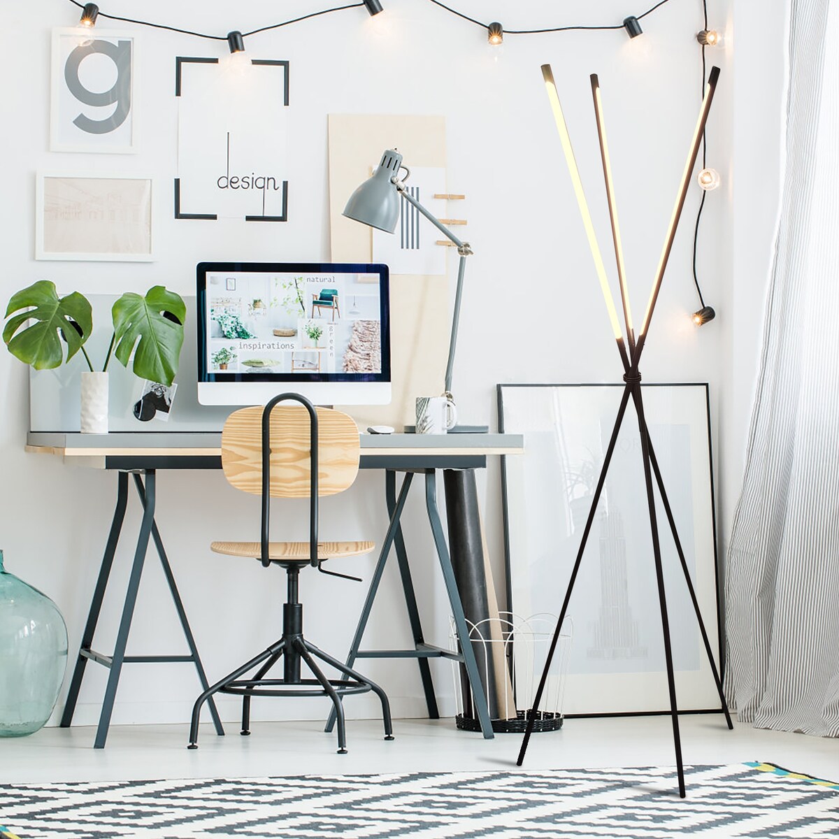 65" Metal Knox Tripod Floor Lamp