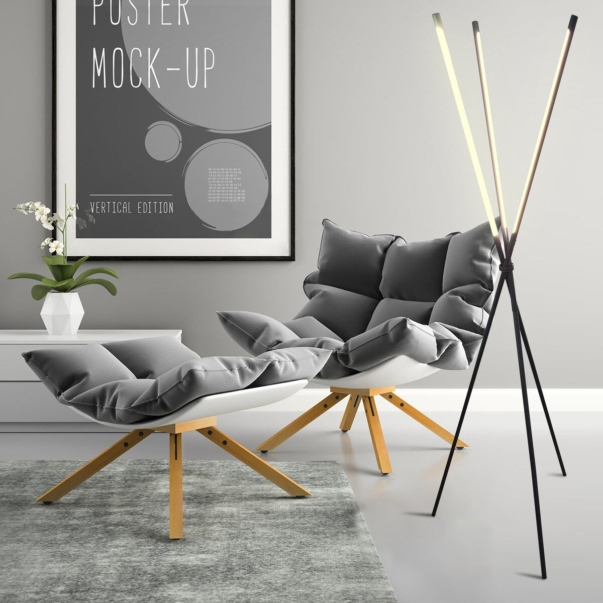 65" Metal Knox Tripod Floor Lamp
