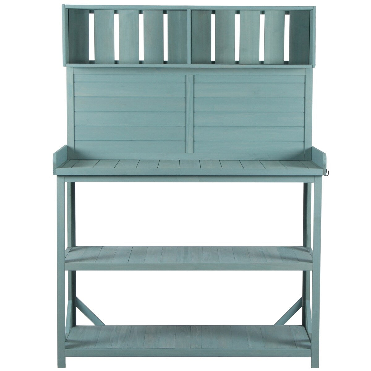 65" Patio Garden Potting Bench Table Workstation with Shelves,Side Hook