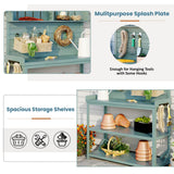 65" Patio Garden Potting Bench Table Workstation with Shelves,Side Hook