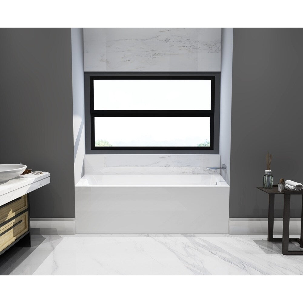 Kingston Brass 66 x 32 inches Acrylic Deep Soak Alcove Bathtub - White