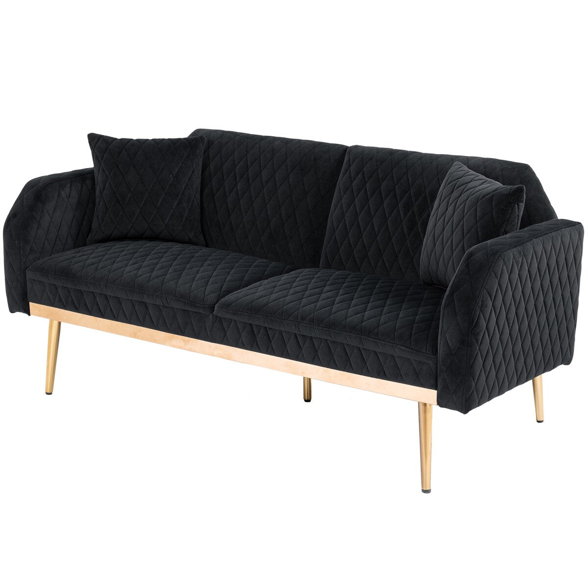 66.14" Loveseat Sofa Velvet Convertible Futon Sofa & Sofa Bed Upholstered Accent Sofa