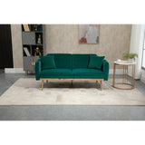 66.14" Loveseat Sofa Velvet Convertible Futon Sofa & Sofa Bed Upholstered Accent Sofa