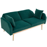 66.14" Loveseat Sofa Velvet Convertible Futon Sofa & Sofa Bed Upholstered Accent Sofa