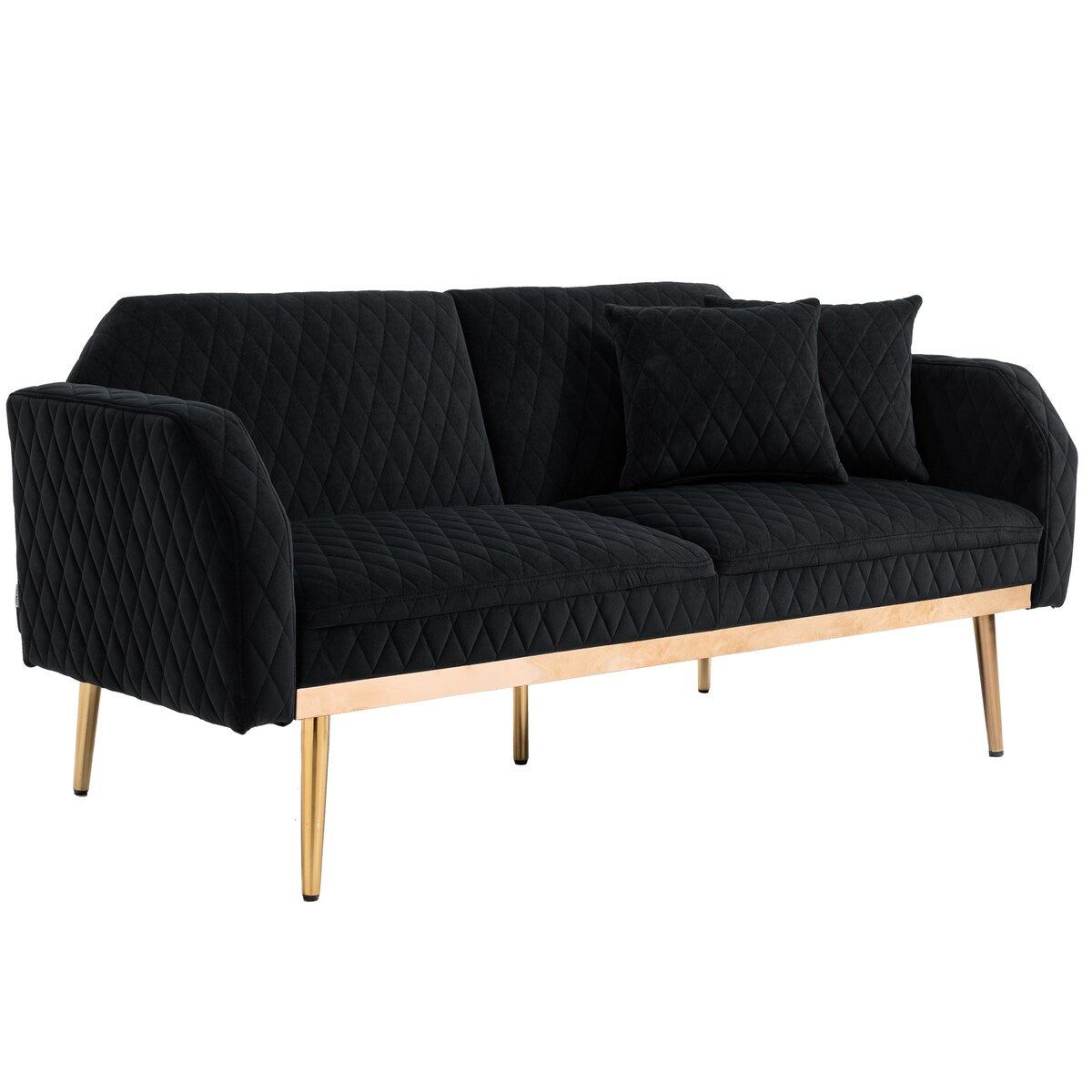 66.14" Loveseat Sofa Velvet Convertible Futon Sofa & Sofa Bed Upholstered Accent Sofa