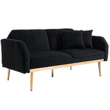 66.14" Loveseat Sofa Velvet Convertible Futon Sofa & Sofa Bed Upholstered Accent Sofa