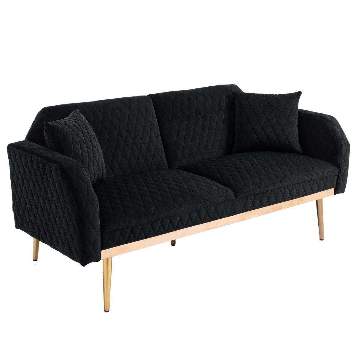 66.14" Loveseat Sofa Velvet Convertible Futon Sofa & Sofa Bed Upholstered Accent Sofa