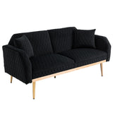 66.14" Loveseat Sofa Velvet Convertible Futon Sofa & Sofa Bed Upholstered Accent Sofa